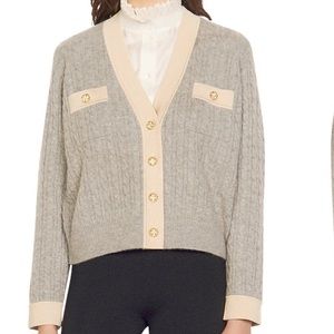 🍂Sandro Jane Cable Knit Crop Cardigan